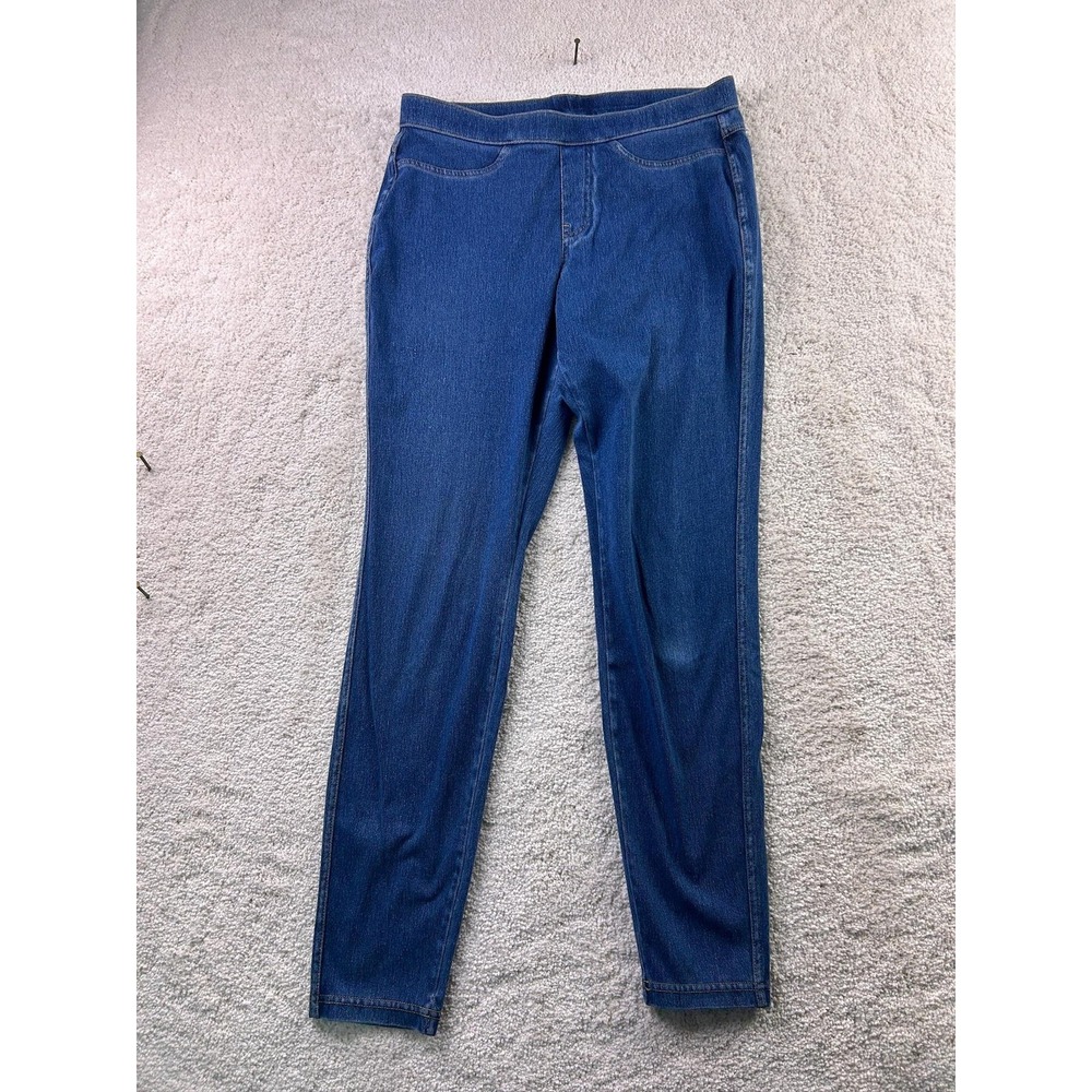 Womens Jeggings Pants Medium Blue Denim Stretch Pull On Elastic Waist Slim Fit‎